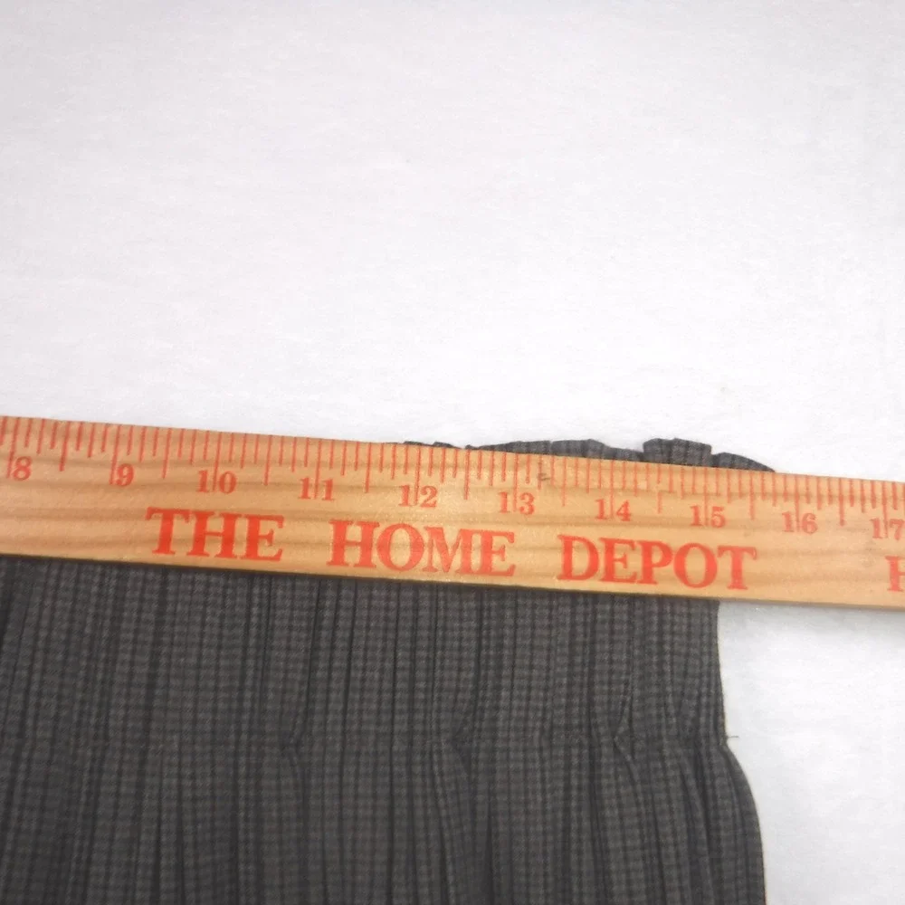 Zara Woman Brown Micro Check Pleated Paperbag Waist Mini Skirt Large - Picture 5 of 11